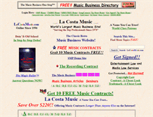 Tablet Screenshot of lacostamusic.com